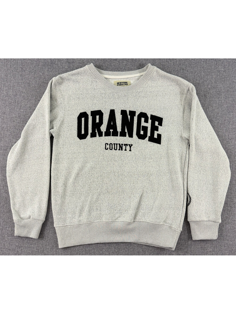 New York Popular Orange County Crewneck Sweatshirt Gray Size Medium